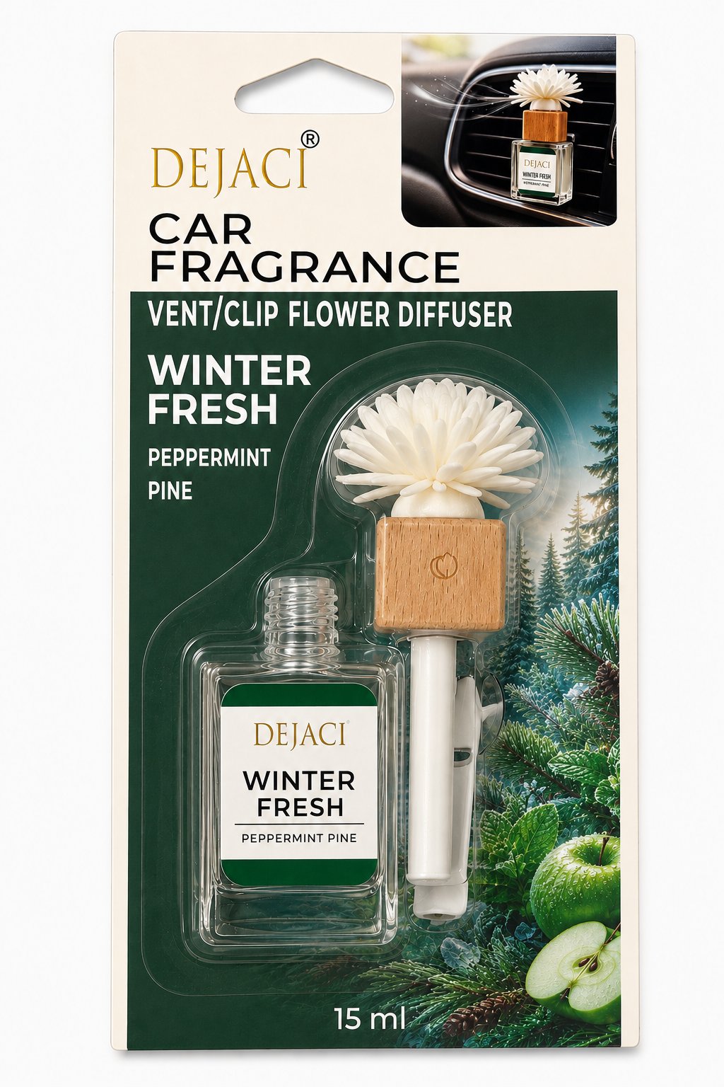 DEJACI Car Vent Flower Diffuser – Winter Fresh - Image 2